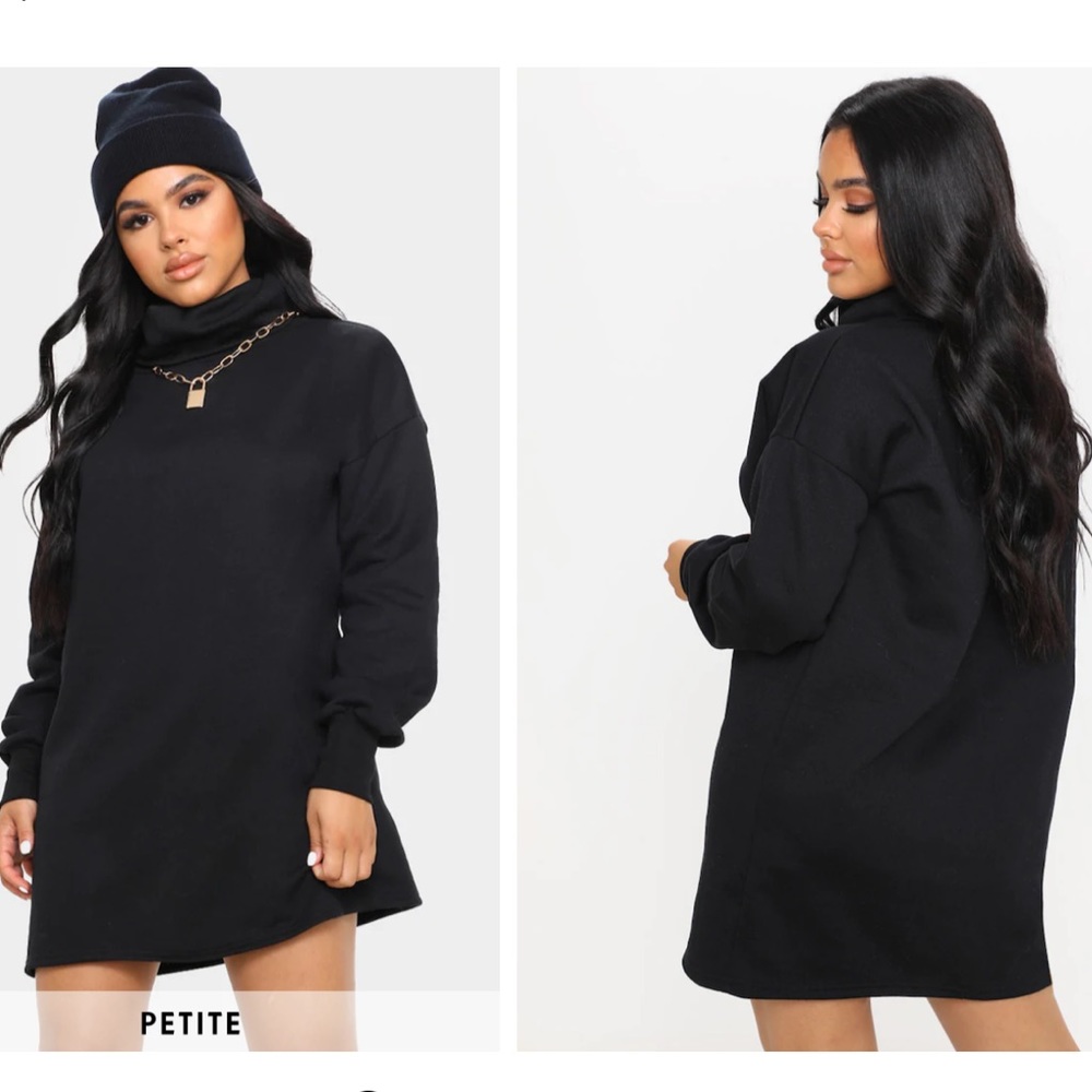 PrettyLittleThing Oversize Roll Neck Sweater Dress